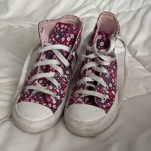 Converse Kids Floral High-Top Sneakers - Pink and Blue